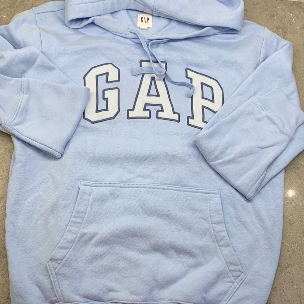 GAP Light Blue Fleece Hoodie - Picture 1 of 2